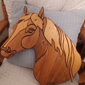 Wooden Horse Head Wall Hanging